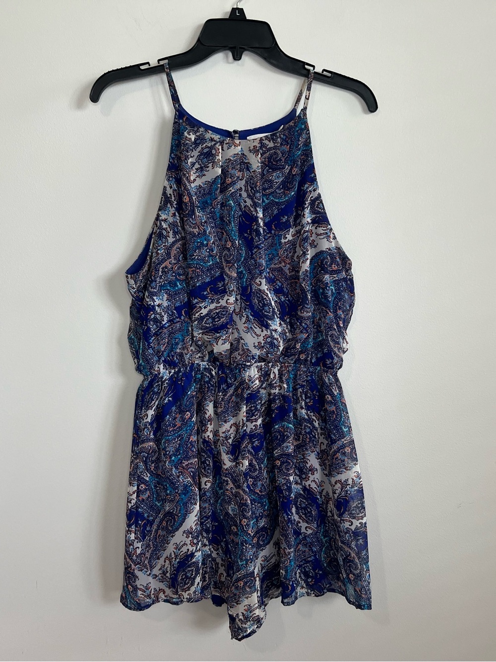 Lush Purple Paisley Halter Romper Size L